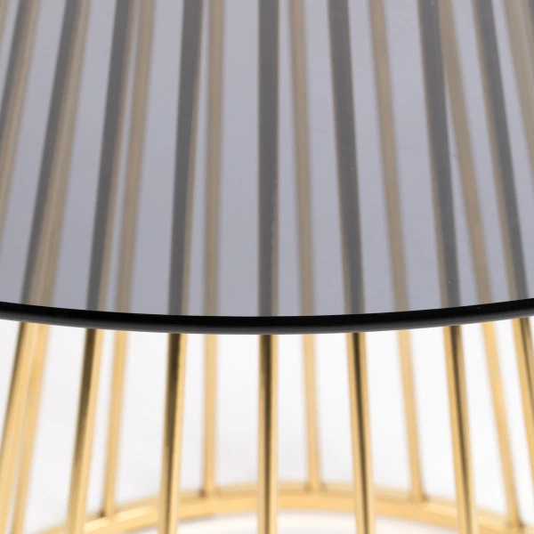 Ronde Eettafel Glas Met Goud 6 Ronde Eettafel Glas Met Goud - Afbeelding 4