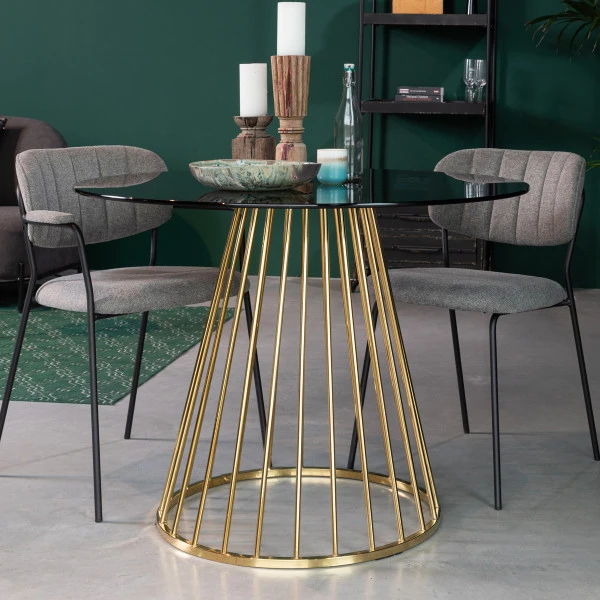 Ronde Eettafel Glas Met Goud 3 Ronde Eettafel Glas Met Goud