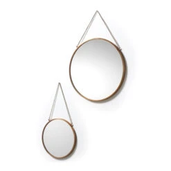 Koperen Spiegel Set Rond