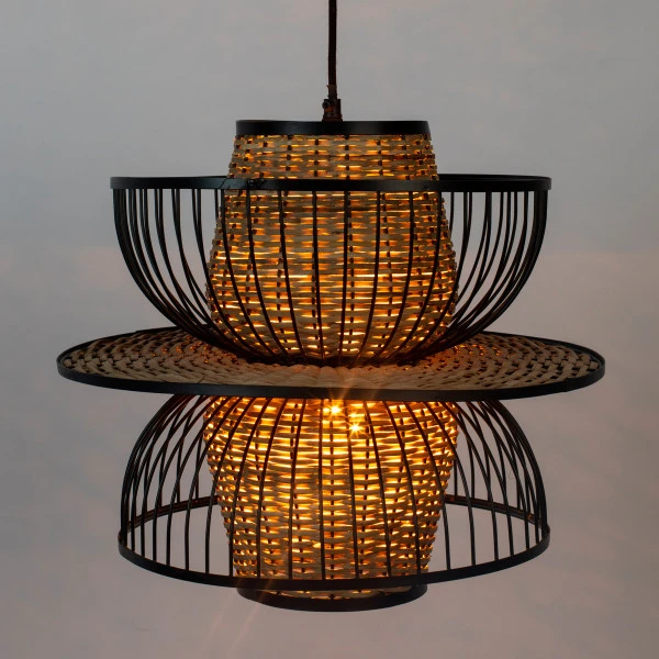 Retro Design Hanglamp Rotan 4 Retro Design Hanglamp Rotan - Afbeelding 2