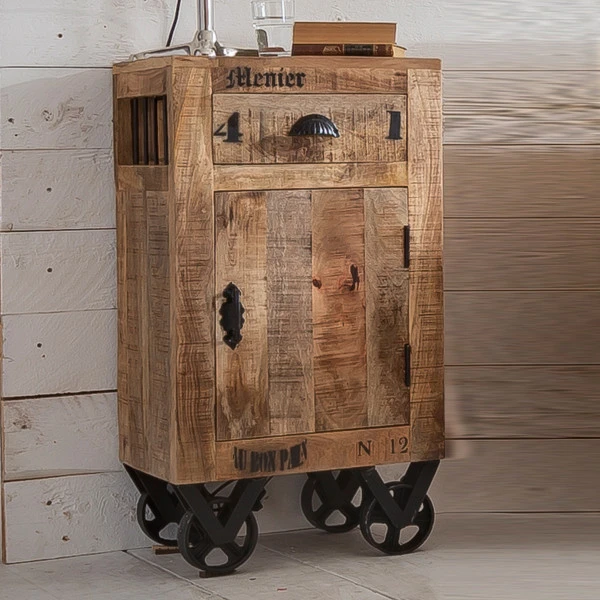 Rustiek Nachtkastje Van Mangohout 3 Rustiek Nachtkastje Van Mangohout