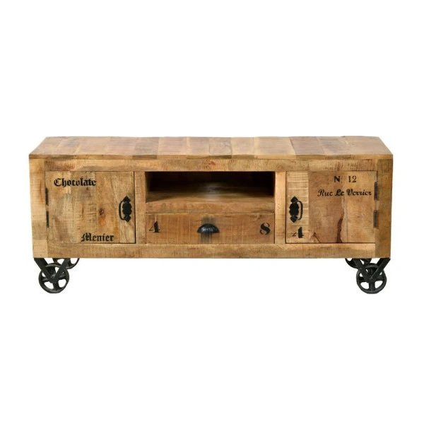 Rustiek Tv-meubel Mangohout 140 Cm 4 Rustiek Tv-meubel Mangohout 140 Cm - Afbeelding 2