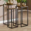 Set Van Drie Metallic Bloemenzuilen -Meubelverkoop set van drie metallic bloemenzuilen iron giani 01