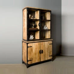 Houten Vitrinekast Bruin