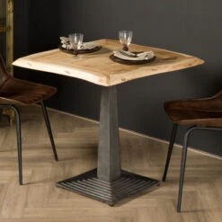 Vierkante Boomstam Eettafel 80x80 Cm