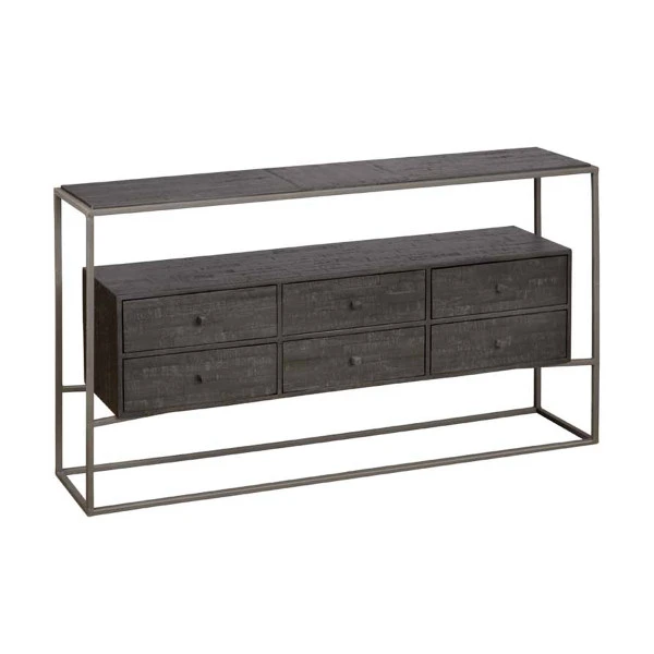 Dressoir Zwart Teak Hout 3 Dressoir Zwart Teak Hout