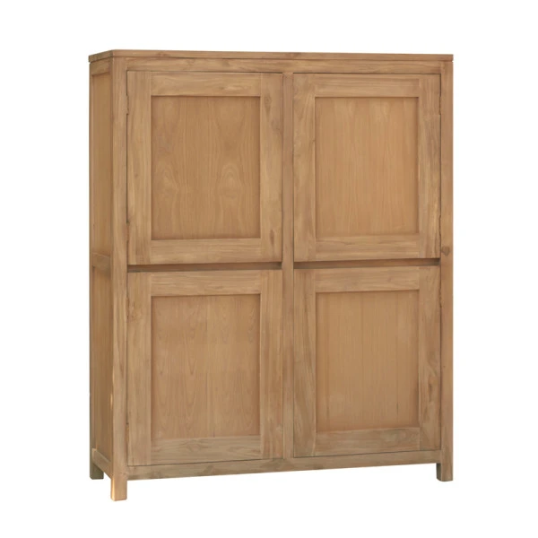 Wandkast Teakhout Met 4 Deuren 4 Wandkast Teakhout Met 4 Deuren - Afbeelding 2