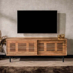 Tv-meubel Met Schuifdeuren Acacia Hout 6 Tv-meubel Met Schuifdeuren Acacia Hout -Meubelverkoop tv meubel met schuifdeuren acacia hout slide giani 02