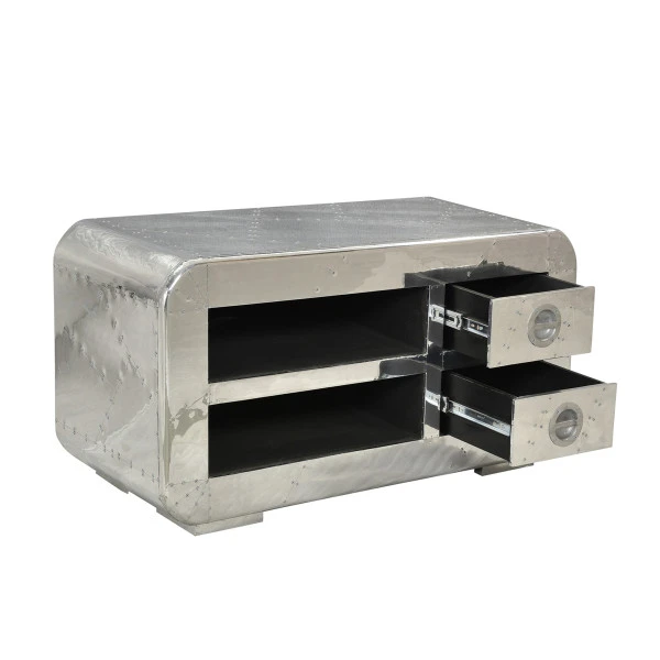 Tv-meubel Zilver Aluminium 100 Cm 6 Tv-meubel Zilver Aluminium 100 Cm - Afbeelding 4