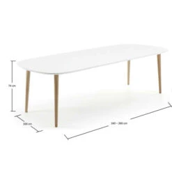 Uitschuifbare Tafel Ovaal 160 -Meubelverkoop uitschuifbare eettafel laforma oakland 160 07 800x800 1