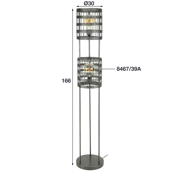 Vloerlamp Gevlochten Metaal 7 Vloerlamp Gevlochten Metaal - Afbeelding 5