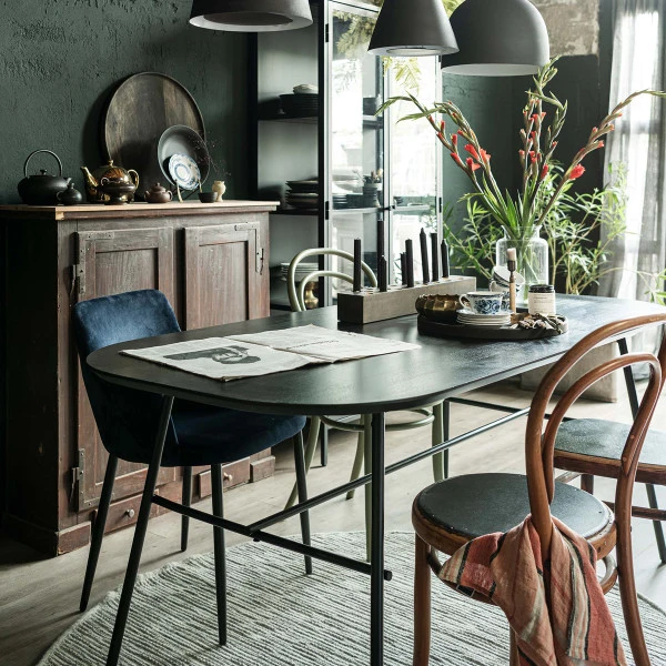 VTwonen Zwarte Mangohouten Eettafel 5 VTwonen Zwarte Mangohouten Eettafel - Afbeelding 3