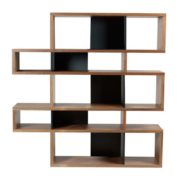 Design Boekenkast Walnoot 160 Cm 4 Design Boekenkast Walnoot 160 Cm - Afbeelding 2
