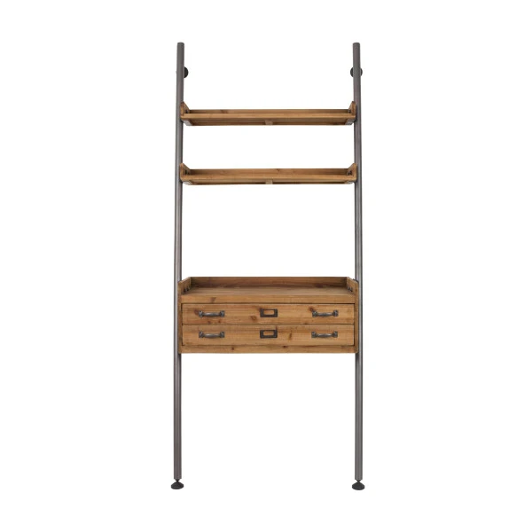 Wandrek Metaal Met Hout 4 Wandrek Metaal Met Hout - Afbeelding 2