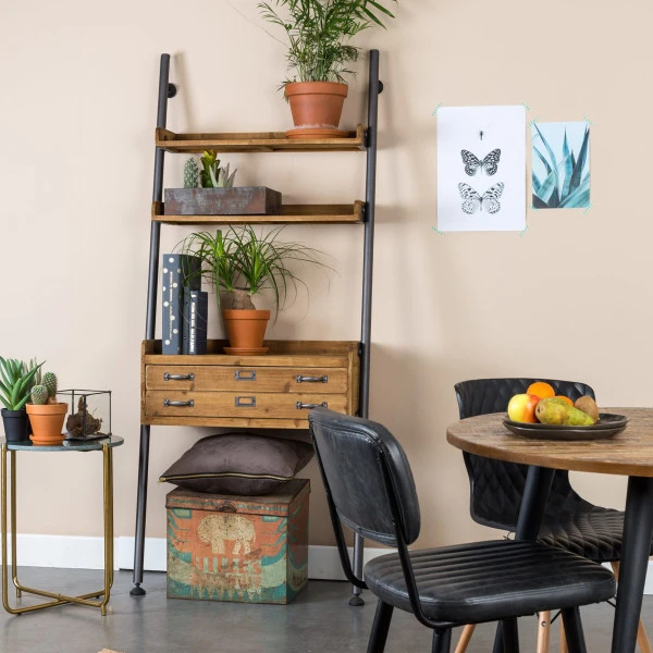 Wandrek Metaal Met Hout 3 Wandrek Metaal Met Hout