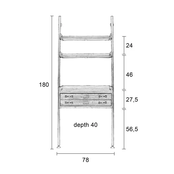 Wandrek Metaal Met Hout 6 Wandrek Metaal Met Hout - Afbeelding 4