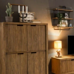 Wandrek Van Hout En Metaal 60x60 Cm -Meubelverkoop wandrek van hout en metaal 60x60 cm lovina lavis 11