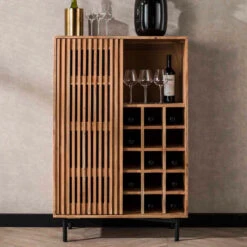 Wijnkast Met Latten Schuifdeur