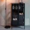 Wijnkast Zwart Met Glazen Deuren -Meubelverkoop wijnkast zwart met glazen deuren lumz home rob 04