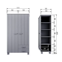 WOOOD Grenen Kledingkast -Meubelverkoop woood dennis grenen kledingkast 06