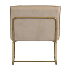 WOOOD Fauteuil Zand Ribstof Met Goud -Meubelverkoop woood fie fauteuil zand ribstof met goud 04