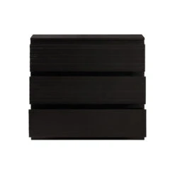 WOOOD Ladenkast Diep Zwart Hout -Meubelverkoop woood jente ladenkast 3 lades diep zwart hout 06 1