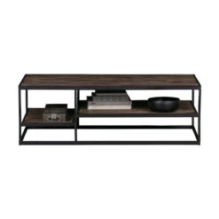 WOOOD Rechthoekige Salontafel Teakhout -Meubelverkoop woood vic rechthoekige salontafel hout en metaal 2