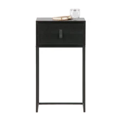 WOOOD Zwart Nachtkastje Metaal Hout -Meubelverkoop woood zola zwart nachtkastje metaal hout 03