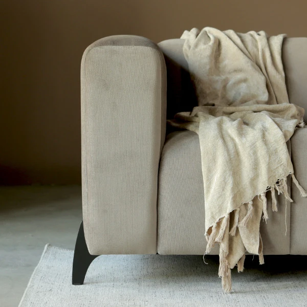 Zandkleurige 3 Zits Bank 4 Zandkleurige 3 Zits Bank - Afbeelding 2