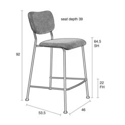 Zuiver Lage Barkruk Stof -Meubelverkoop zuiver benson lage barkruk stof 13