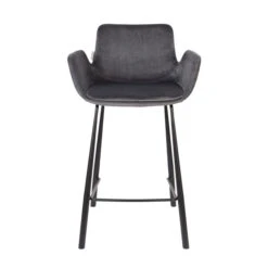 Zuiver Fluwelen Barstoel Met Armleuningen -Meubelverkoop zuiver brit fluwelen barstoel met armleuningen 02