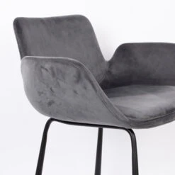 Zuiver Fluwelen Barstoel Met Armleuningen -Meubelverkoop zuiver brit fluwelen barstoel met armleuningen 06