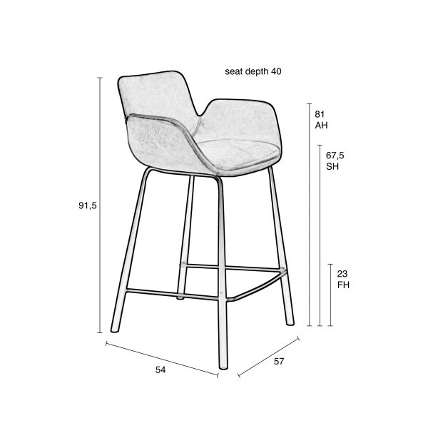 Zuiver Leren Barstoel Met Armleuningen 12 Zuiver Leren Barstoel Met Armleuningen - Afbeelding 10