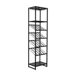 Zuiver Zwart Metalen Wijnrek -Meubelverkoop zuiver cantor s zwart metalen wijnrek 03