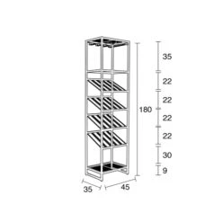 Zuiver Zwart Metalen Wijnrek -Meubelverkoop zuiver cantor s zwart metalen wijnrek 09