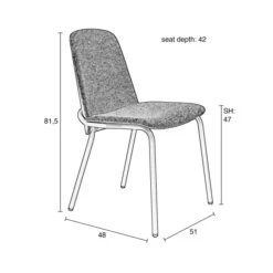 Zuiver Moderne Eetkamerstoel Buisframe -Meubelverkoop zuiver clip moderne eetkamerstoel buisframe 08