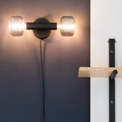 Zuiver Design Wandlamp Mat Zwart -Meubelverkoop zuiver hawk design wandlamp mat zwart 1