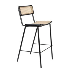 Zuiver Hoge Retro Barkruk Met Rotan