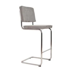 Zuiver Barstoel Ribstof Buisframe -Meubelverkoop zuiver ridge rib barstoel ribstof lichtgrijs 01 1