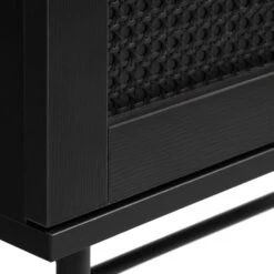 Zwarte Wandkast Met Rotan -Meubelverkoop zwarte wandkast met rotan bodio pose 07